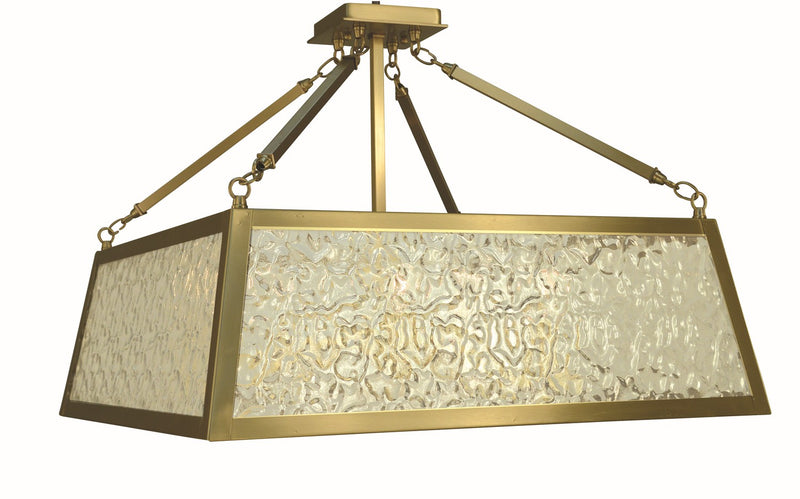 Framburg 5898 BR Five Light Semi-Flush Mount, Brushed Brass
