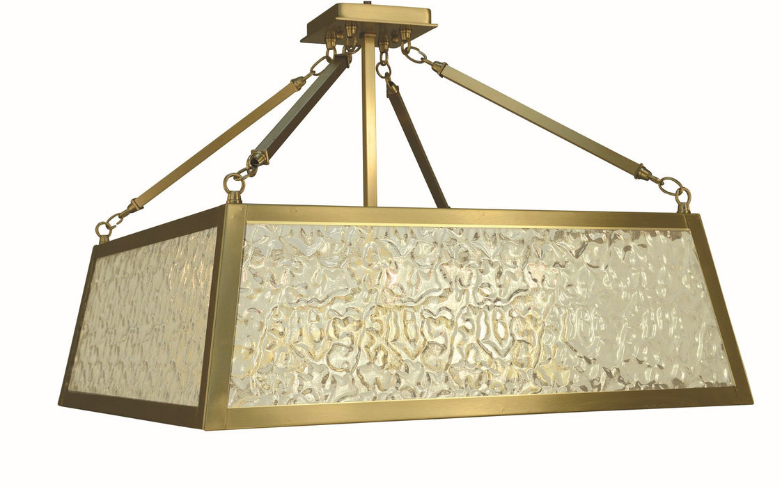 Framburg 5898 BR Five Light Semi-Flush Mount, Brushed Brass