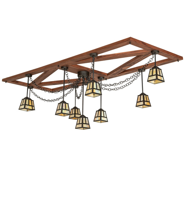 Meyda Tiffany 267119 Nine Light Chandelier, Oil Rubbed Bronze & Craftsman Brown