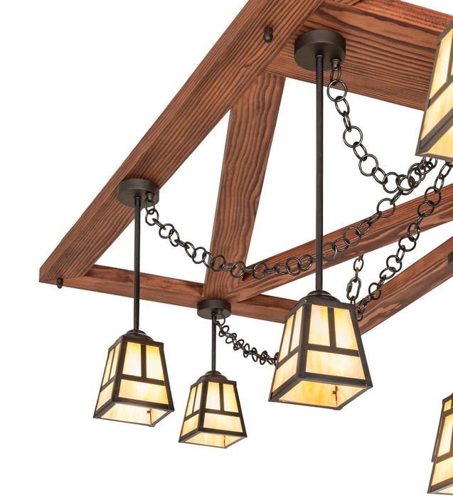 Meyda Tiffany 267119 Nine Light Chandelier, Oil Rubbed Bronze & Craftsman Brown