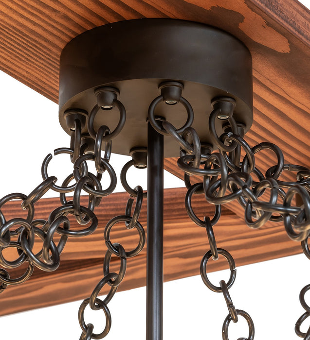 Meyda Tiffany 267119 Nine Light Chandelier, Oil Rubbed Bronze & Craftsman Brown
