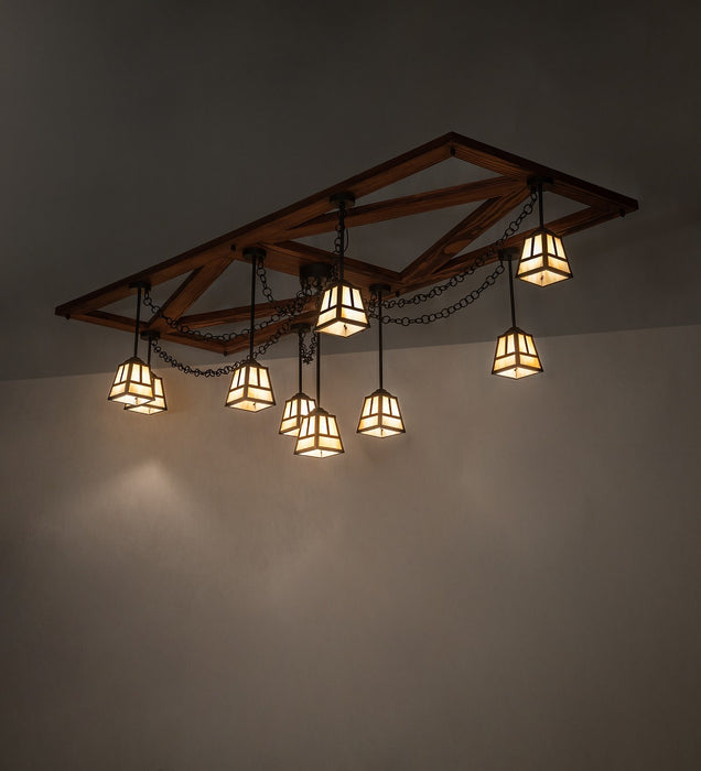 Meyda Tiffany 267119 Nine Light Chandelier, Oil Rubbed Bronze & Craftsman Brown