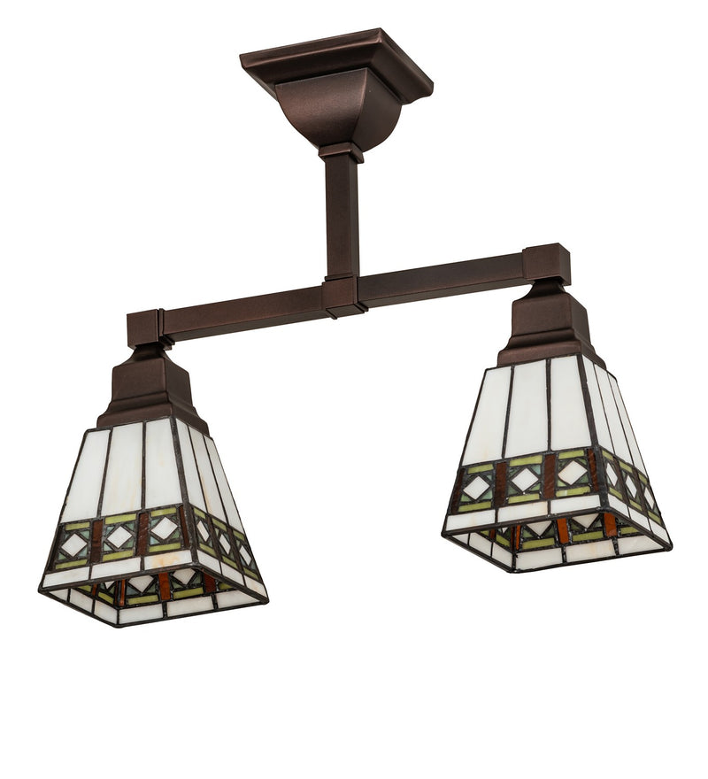 Meyda Tiffany 269100 Two Light Semi-Flushmount, Mahogany Bronze