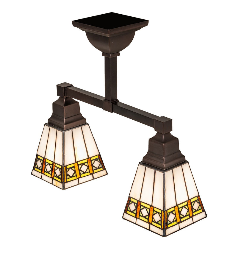 Meyda Tiffany 269100 Two Light Semi-Flushmount, Mahogany Bronze