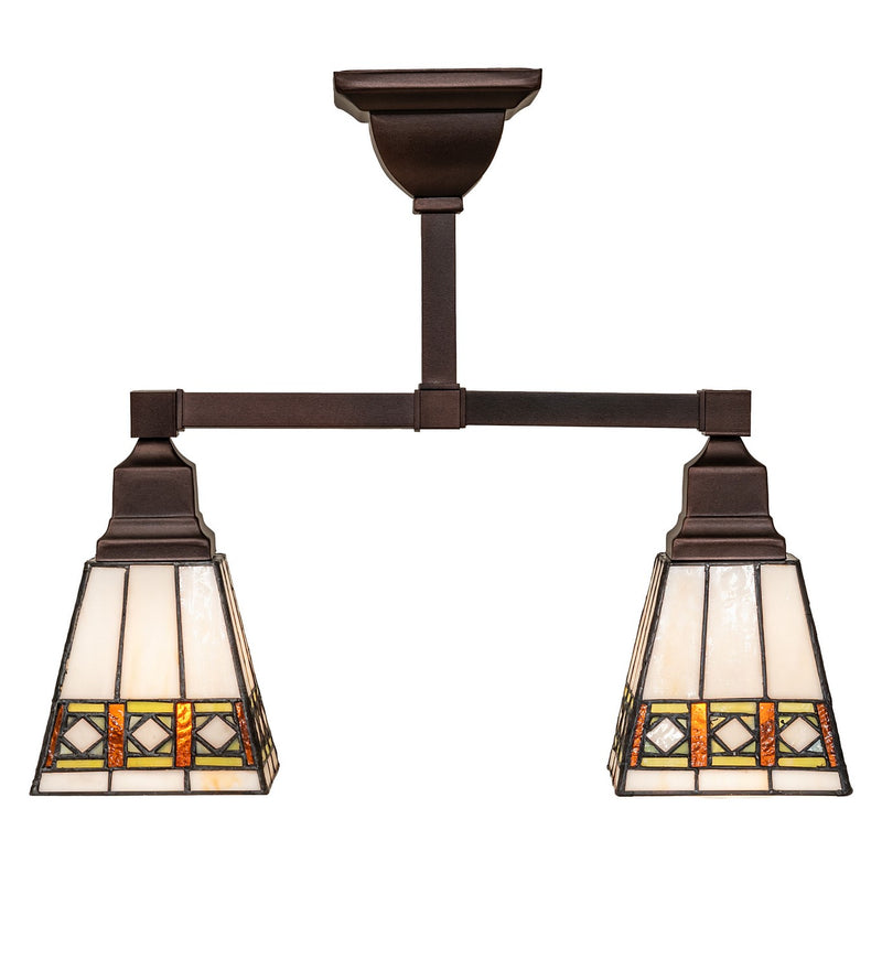 Meyda Tiffany 269100 Two Light Semi-Flushmount, Mahogany Bronze