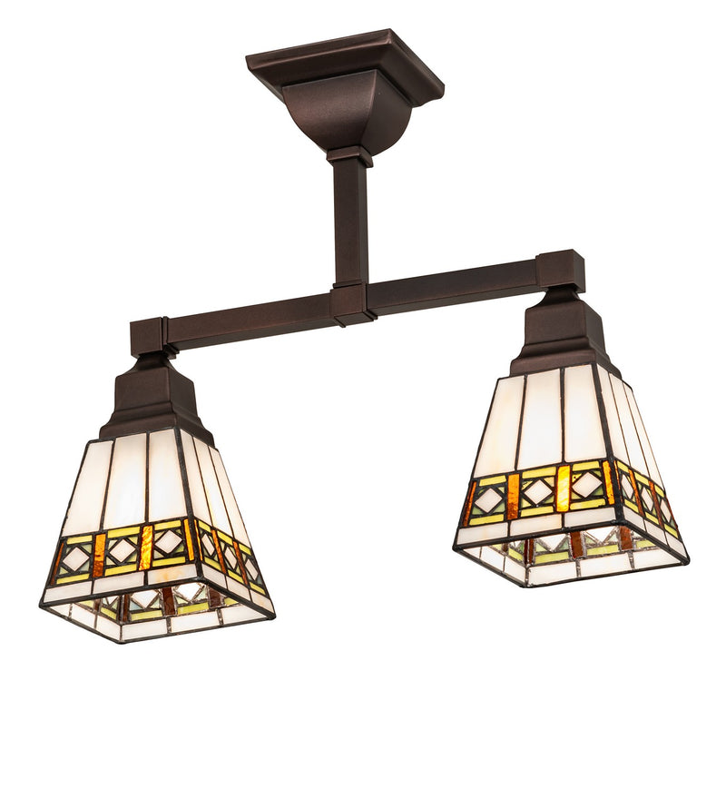 Meyda Tiffany 269100 Two Light Semi-Flushmount, Mahogany Bronze