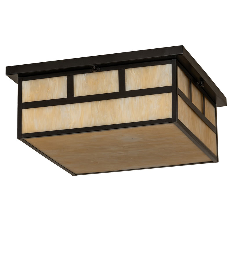Meyda Tiffany 269713 Four Light Flushmount, Craftsman Brown