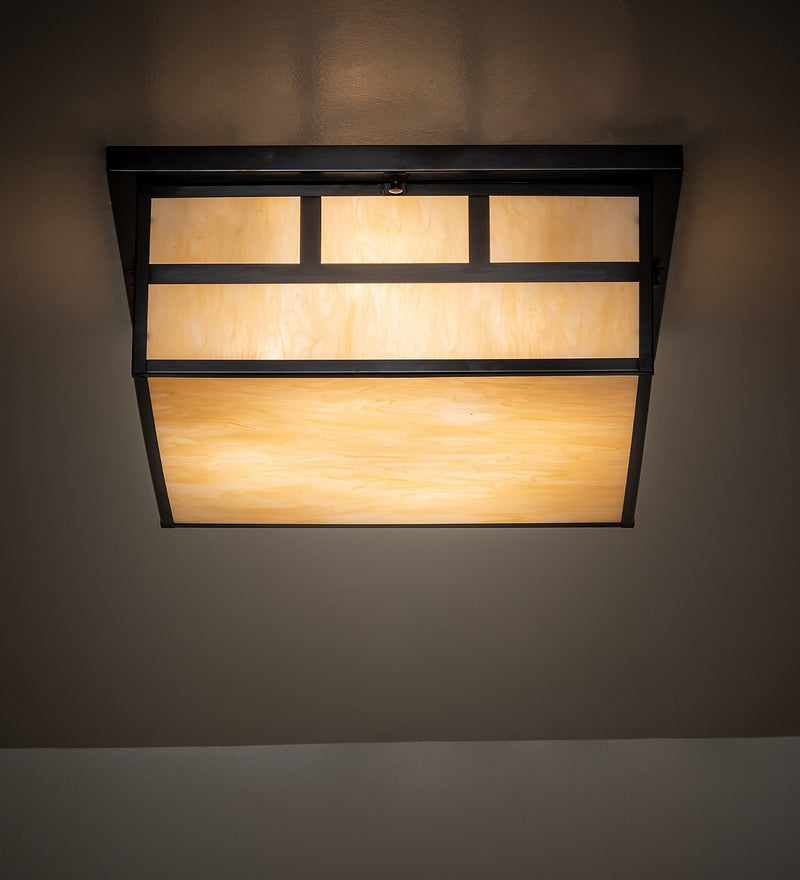 Meyda Tiffany 269713 Four Light Flushmount, Craftsman Brown