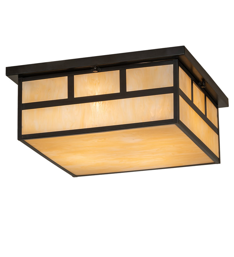 Meyda Tiffany 269713 Four Light Flushmount, Craftsman Brown