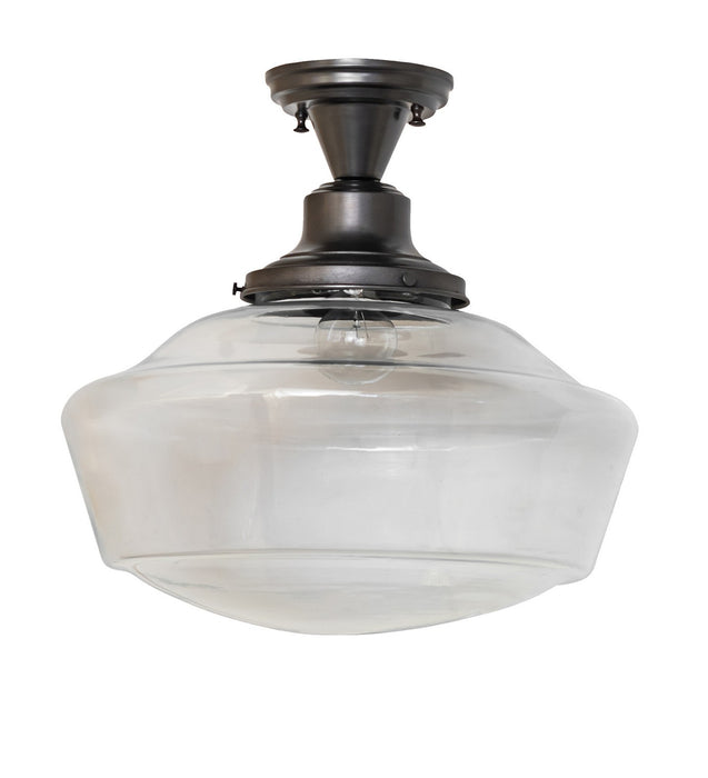 Meyda Tiffany 269917 One Light Flushmount, Craftsman Brown