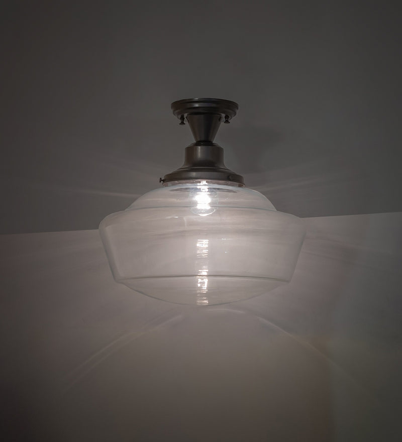Meyda Tiffany 269917 One Light Flushmount, Craftsman Brown