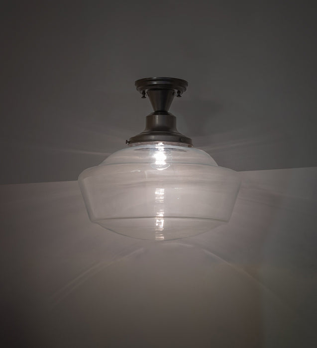 Meyda Tiffany 269917 One Light Flushmount, Craftsman Brown
