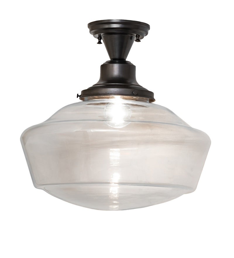 Meyda Tiffany 269917 One Light Flushmount, Craftsman Brown
