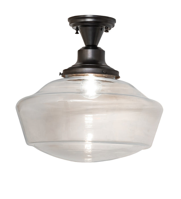 Meyda Tiffany 269917 One Light Flushmount, Craftsman Brown