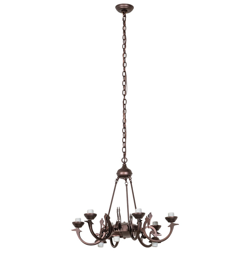 Meyda Tiffany 270133 Nine Light Chandelier Hardware, Mahogany Bronze