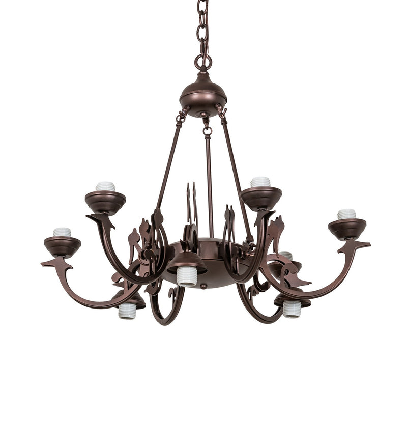 Meyda Tiffany 270133 Nine Light Chandelier Hardware, Mahogany Bronze