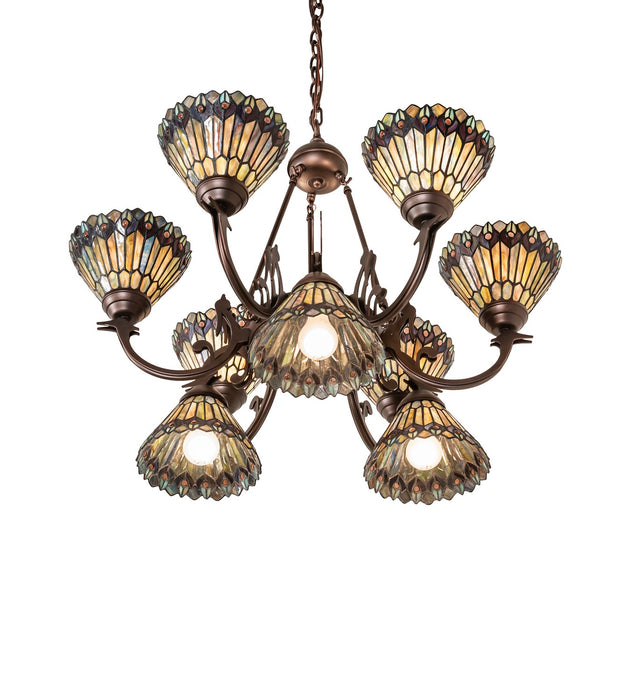 Meyda Tiffany 270138 Nine Light Chandelier, Mahogany Bronze