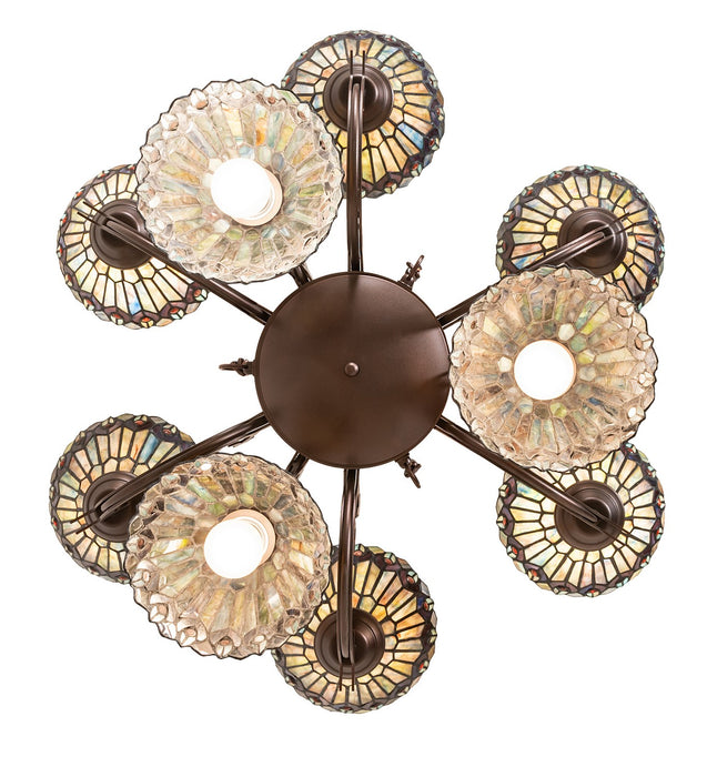 Meyda Tiffany 270138 Nine Light Chandelier, Mahogany Bronze
