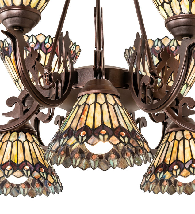 Meyda Tiffany 270138 Nine Light Chandelier, Mahogany Bronze