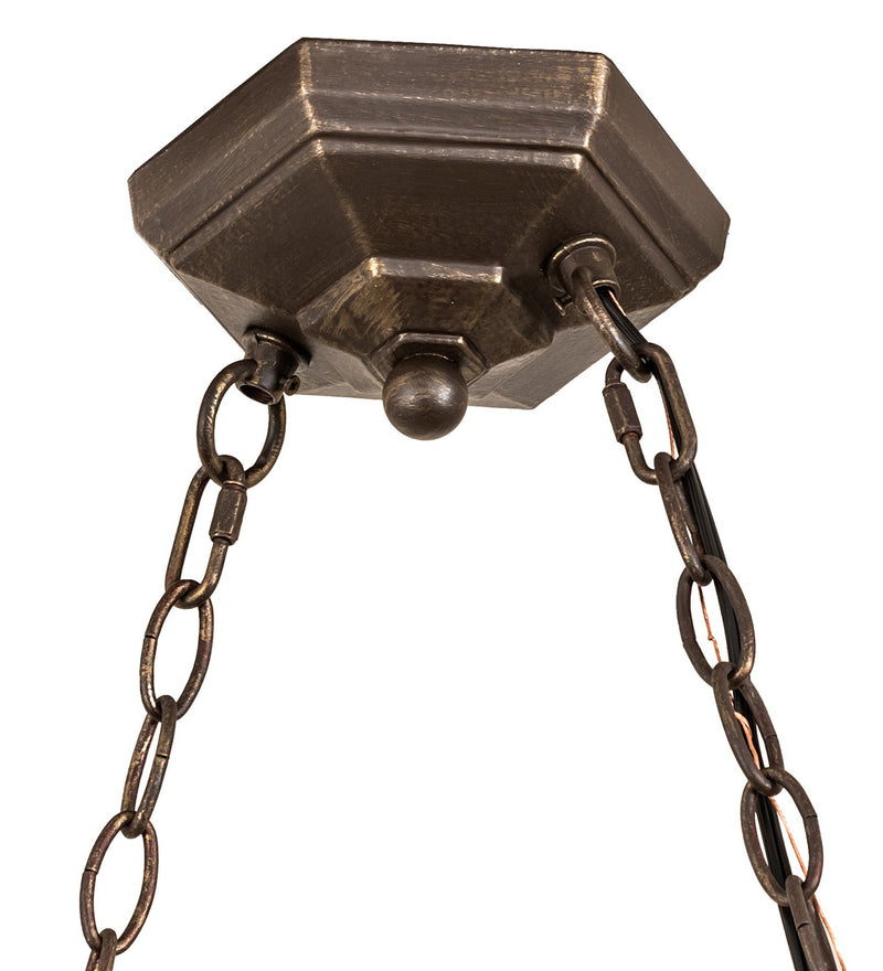 Meyda Tiffany 270444 Three Light Island Pendant Hardware, Antique Brass Matte