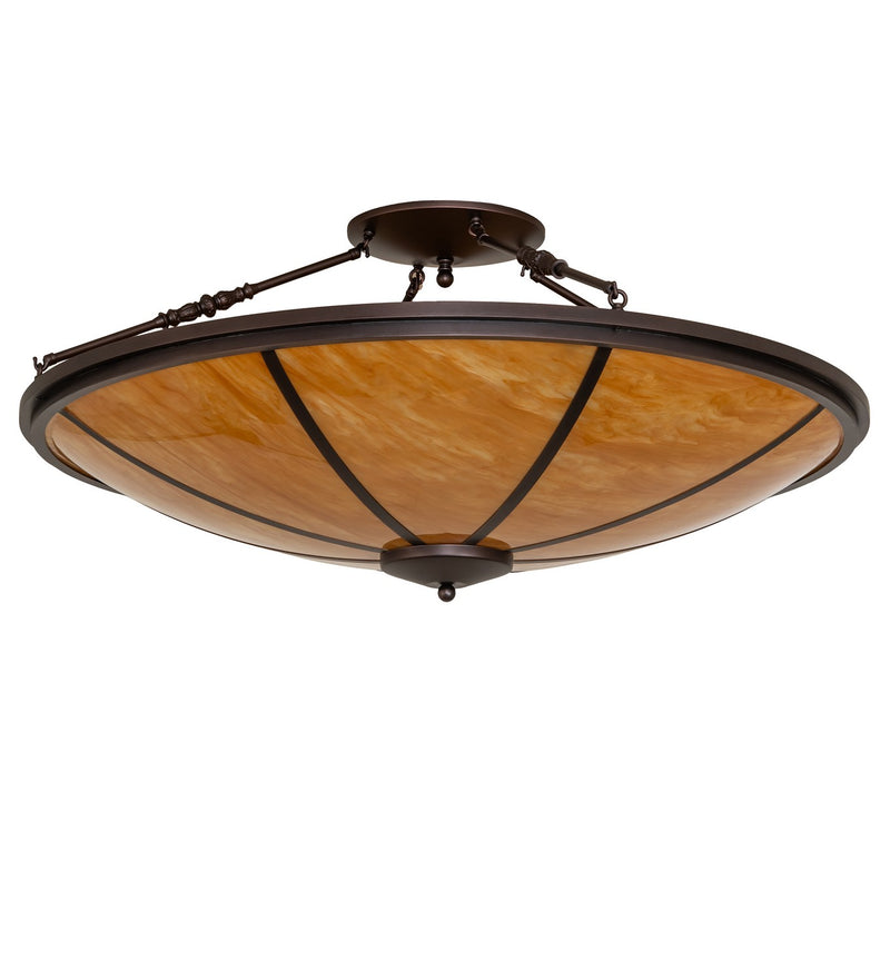 Meyda Tiffany 270574 Eight Light Semi-Flushmount, Mahogany Bronze