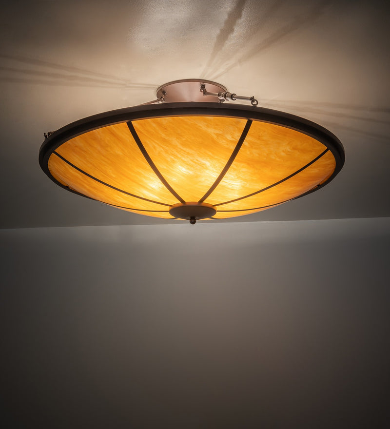 Meyda Tiffany 270574 Eight Light Semi-Flushmount, Mahogany Bronze