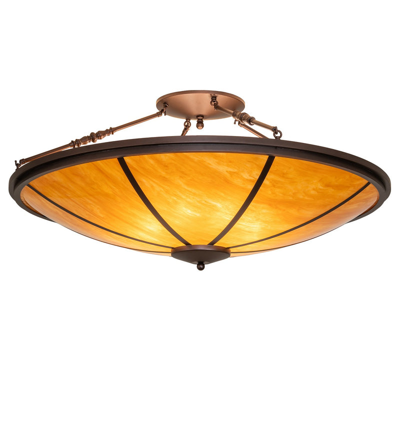 Meyda Tiffany 270574 Eight Light Semi-Flushmount, Mahogany Bronze