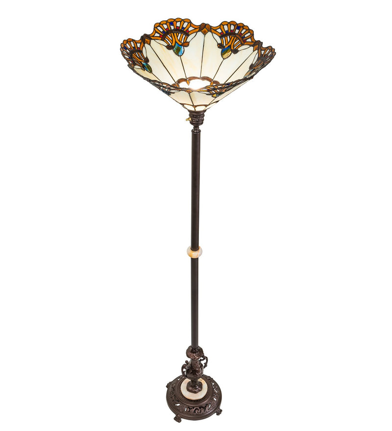 Meyda Tiffany 271651 One Light Torchiere, Mahogany Bronze