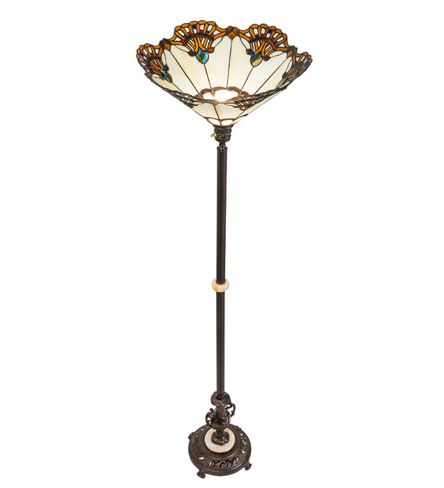 Meyda Tiffany 271651 One Light Torchiere, Mahogany Bronze