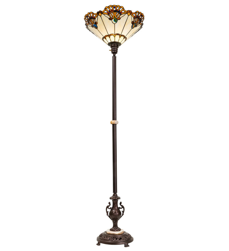 Meyda Tiffany 271651 One Light Torchiere, Mahogany Bronze