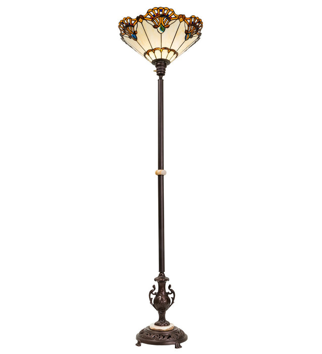 Meyda Tiffany 271651 One Light Torchiere, Mahogany Bronze
