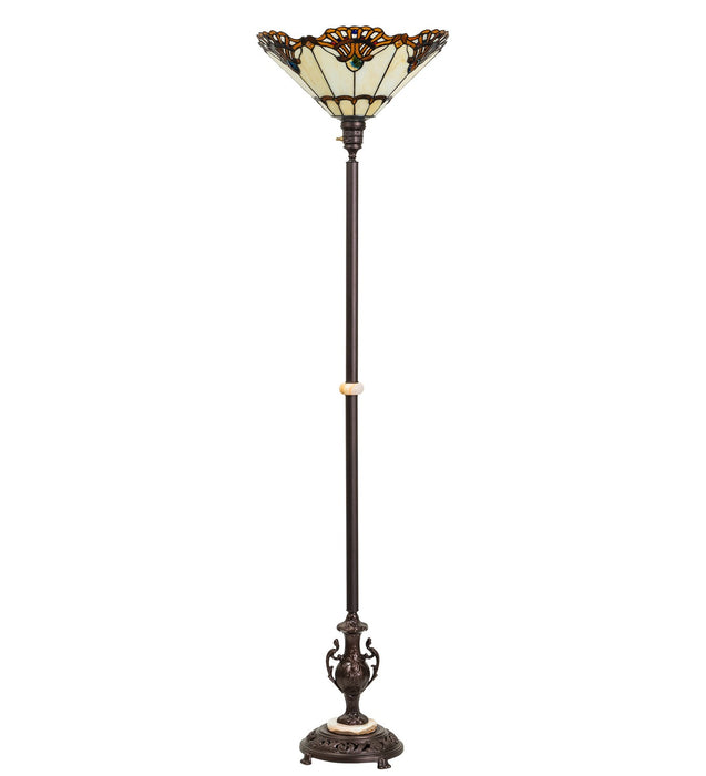 Meyda Tiffany 271651 One Light Torchiere, Mahogany Bronze