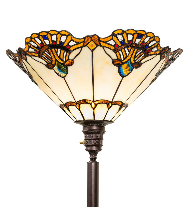 Meyda Tiffany 271651 One Light Torchiere, Mahogany Bronze