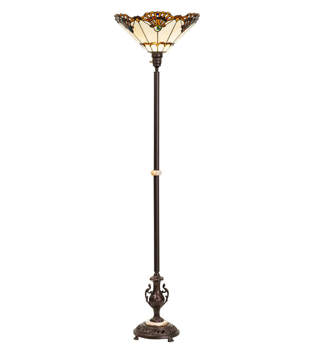 Meyda Tiffany 271651 One Light Torchiere, Mahogany Bronze