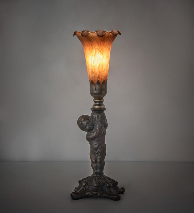 Meyda Tiffany 273016 One Light Mini Lamp, Antique Brass