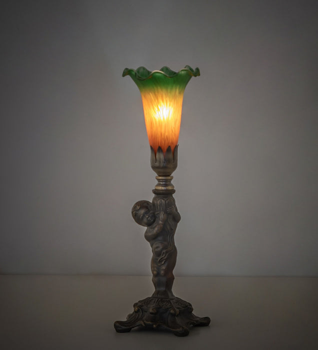 Meyda Tiffany 273018 One Light Mini Lamp, Antique Brass