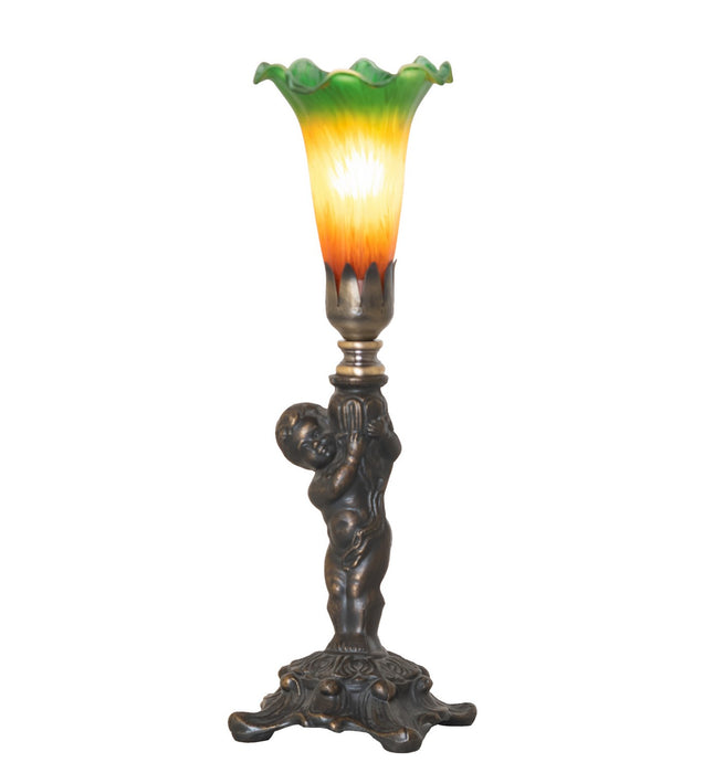 Meyda Tiffany 273018 One Light Mini Lamp, Antique Brass