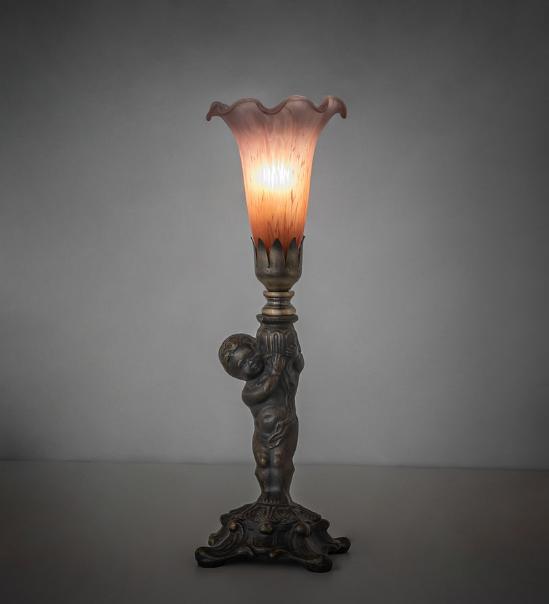 Meyda Tiffany 273019 One Light Mini Lamp, Antique Brass