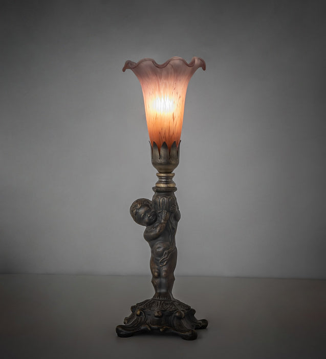 Meyda Tiffany 273019 One Light Mini Lamp, Antique Brass