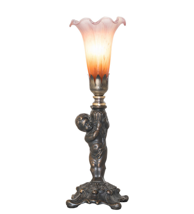 Meyda Tiffany 273019 One Light Mini Lamp, Antique Brass