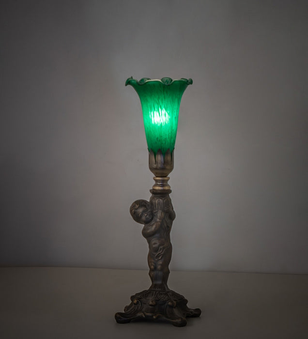 Meyda Tiffany 273022 One Light Mini Lamp, Antique Brass