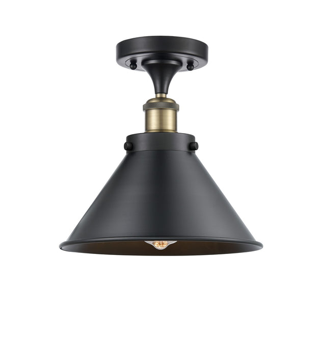 Innovations 916-1C-BAB-M10-BK One Light Semi-Flush Mount, Black Antique Brass