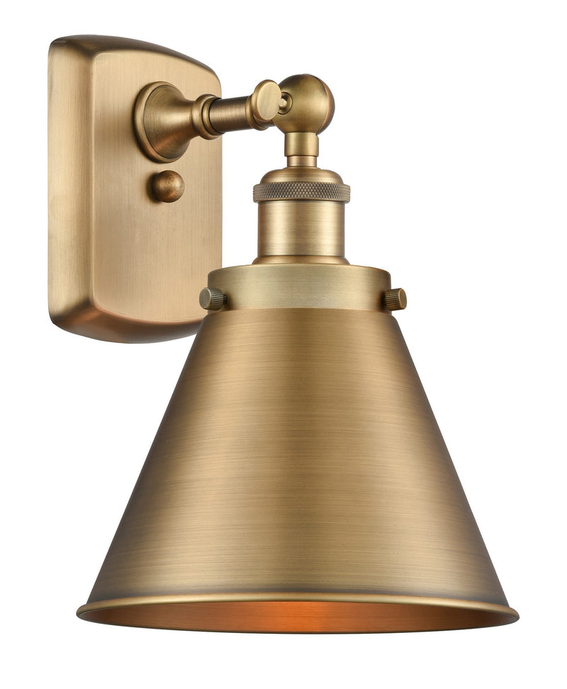 Innovations 916-1W-BB-M13-BB One Light Wall Sconce, Brushed Brass