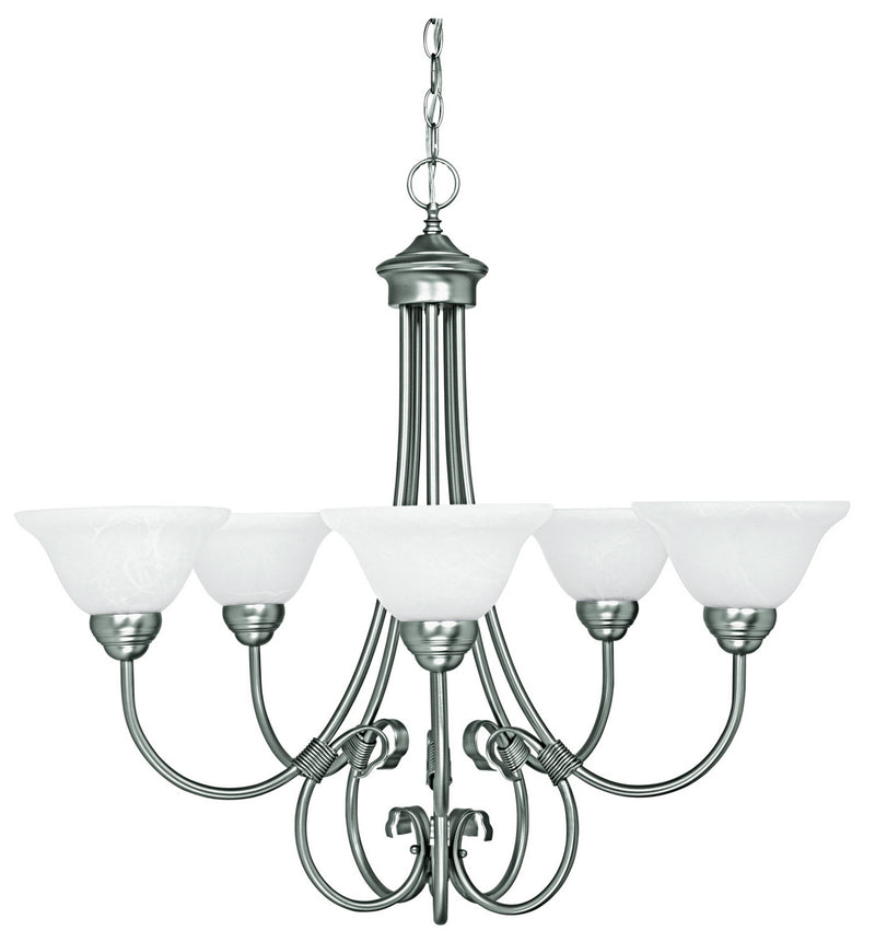 Capital Lighting 3226MN-220 Five Light Chandelier, Matte Nickel