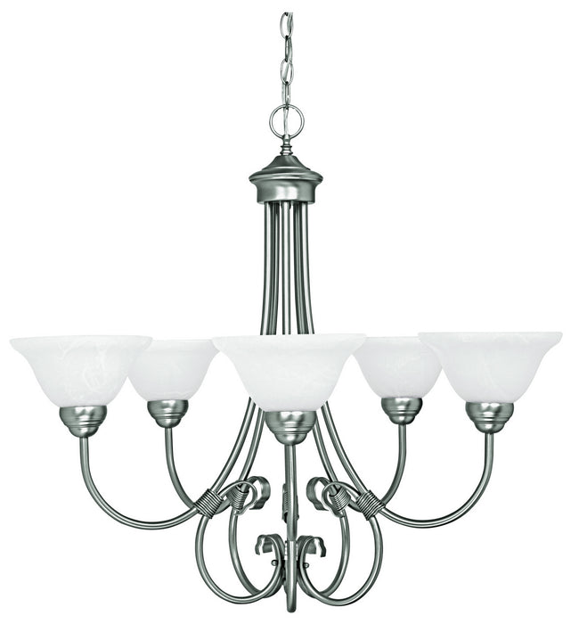 Capital Lighting 3226MN-220 Five Light Chandelier, Matte Nickel