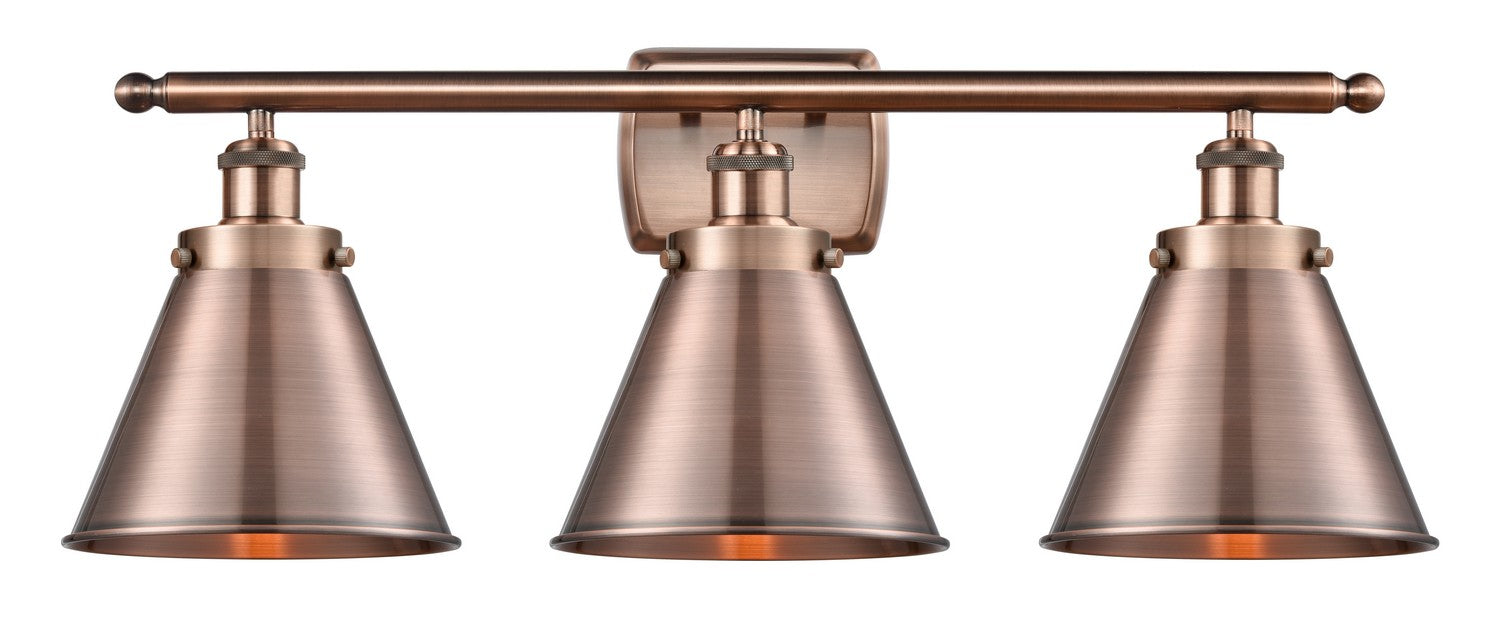 Innovations 916-3W-AC-M13-AC Three Light Bath Vanity, Antique Copper