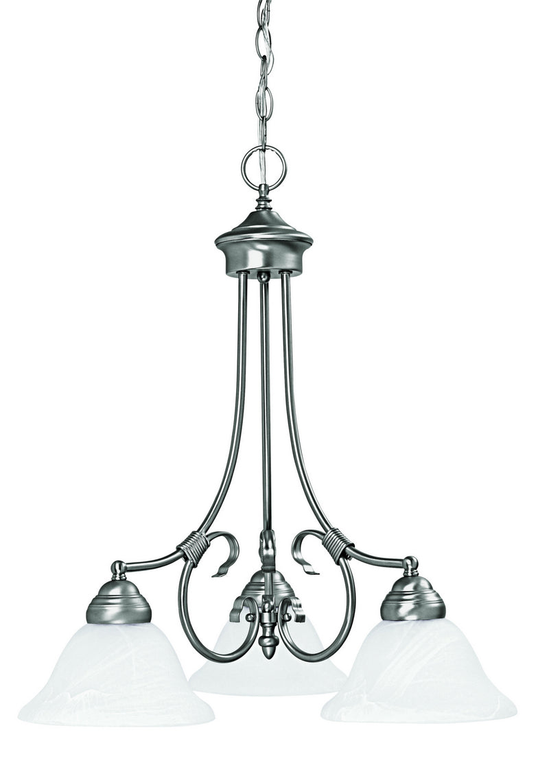 Capital Lighting 3223MN-220 Three Light Chandelier, Matte Nickel