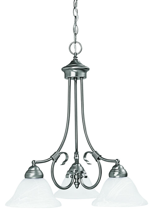 Capital Lighting 3223MN-220 Three Light Chandelier, Matte Nickel
