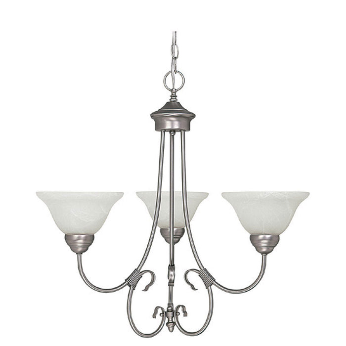 Capital Lighting 3223MN-220 Three Light Chandelier, Matte Nickel