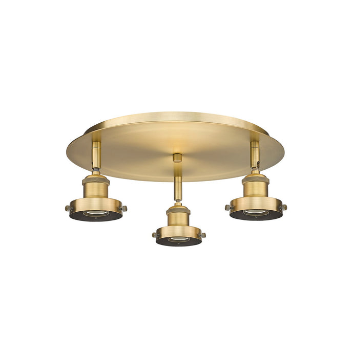 Innovations 916-3C-BB Three Light Flush Mount, Brushed Brass